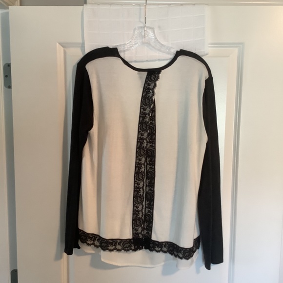 Chico’s Ladies Mixed Fabric Madison Cardigan Sweater Alpaca Heather Gray Size 1 - Picture 7 of 7